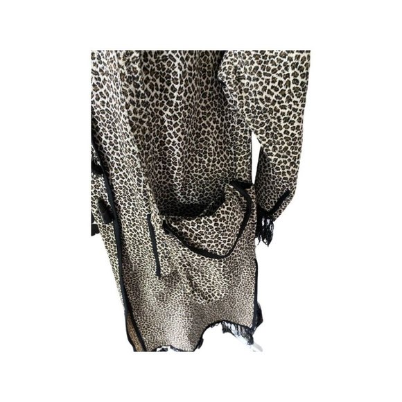 Vintage Shermarke Leopard Print Jacket Includes Hat & Purse One Size Fringe - Picture 4 of 5